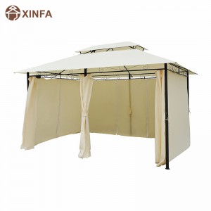 10 \\\\ \'x 13 \\\\\' Outdoor Soft Top Gazebo pergola met gordijnen, 2-laags stalen frame tuinhuisje voor patio, crème wit