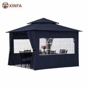 10\'x10 ’outdoor Gazebo voor patio met kerkvenster Sidewalls, blauw